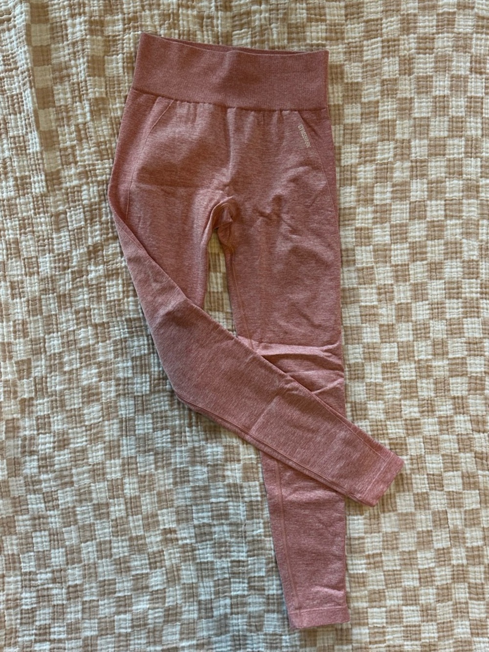 Gymshark Seamless Ribbed High-Waist Leggings in Dusty Rose